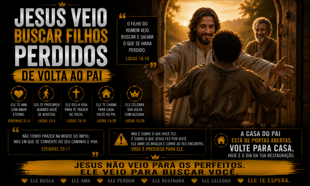 Jesus Veio Buscar Filhos Perdidos de Volta ao Pai capa jesus veio buscar filhos perdidos de volta ao pai