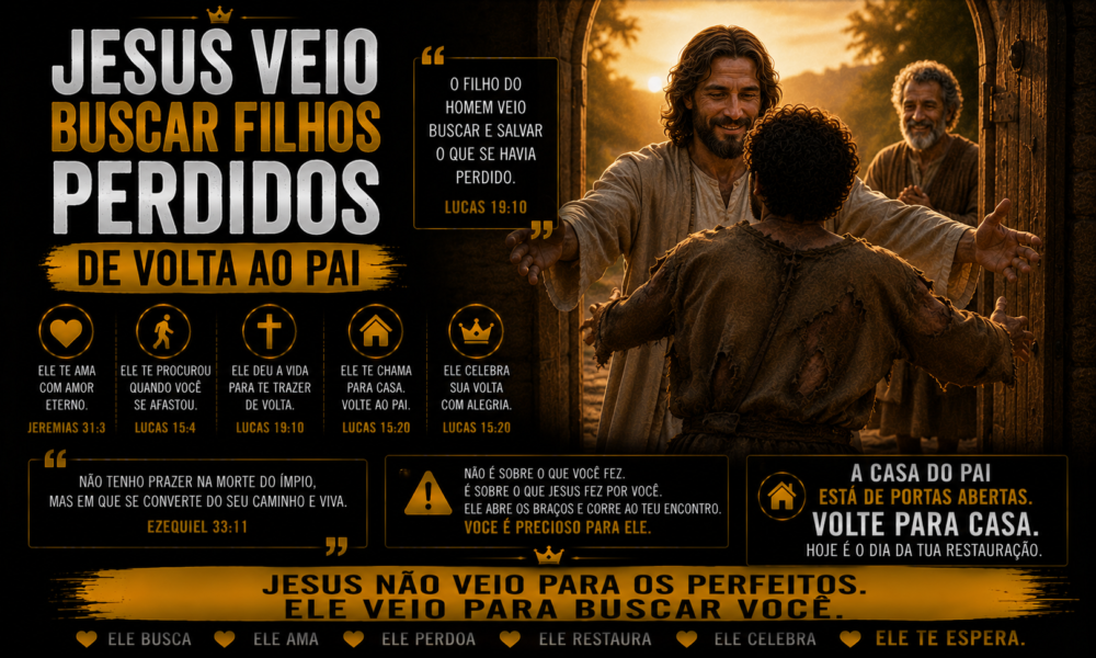capa jesus veio buscar filhos perdidos de volta ao pai