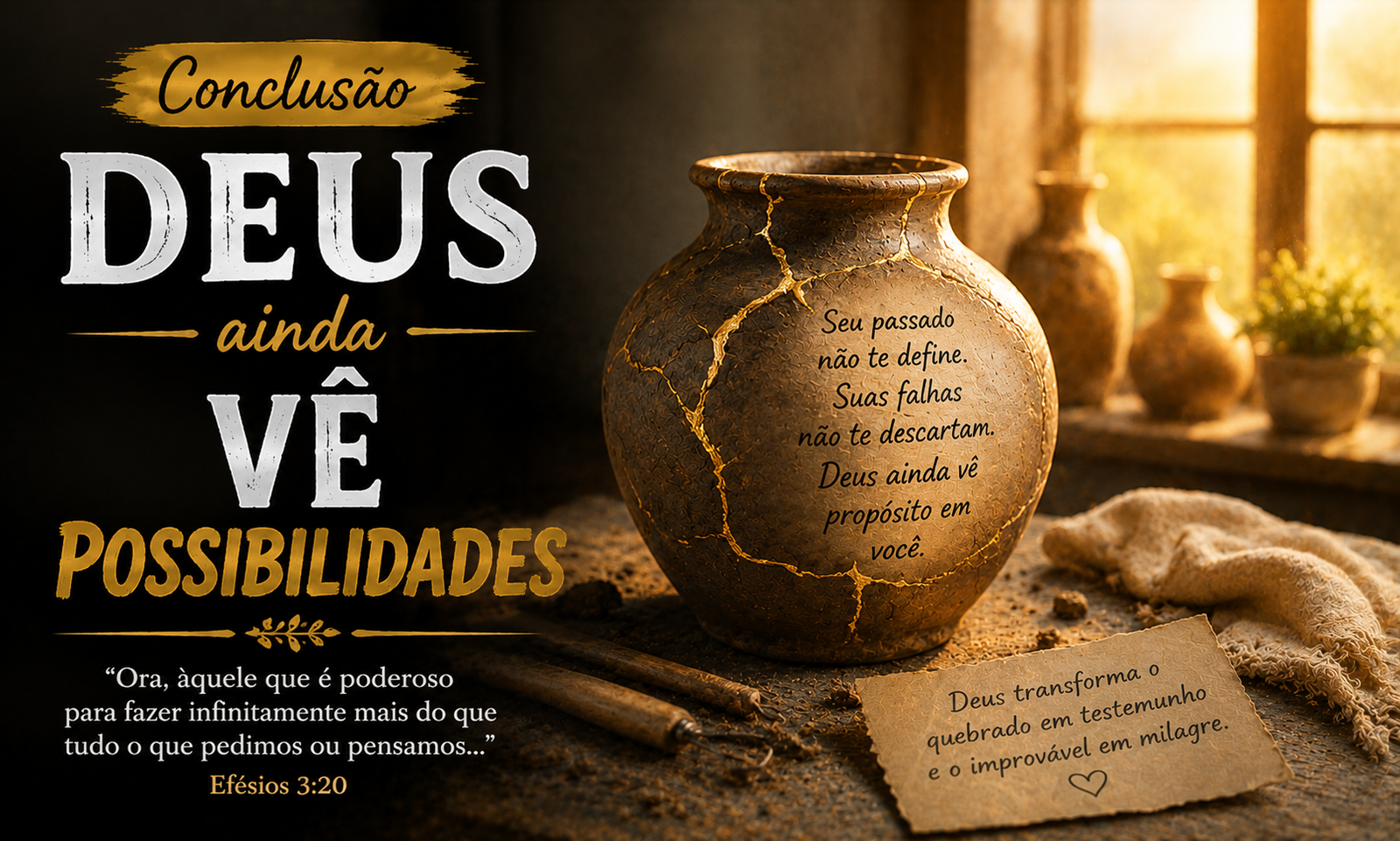 Deus Não Desperdiça Sua História Nem Seus Fracassos conclusão — deus ainda vê possibilidades